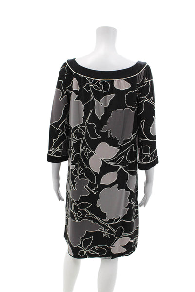 BCBG Max Azria Womens Short Sleeve Keyhole Detail Shift Dress Gray Size M