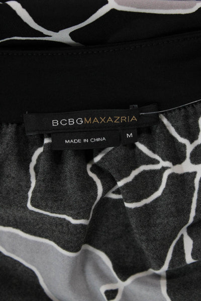 BCBG Max Azria Womens Short Sleeve Keyhole Detail Shift Dress Gray Size M