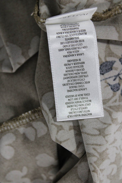 BCBG Max Azria Womens Foliage Print Gathered Bust Sleeveless Blouse Brown Size M