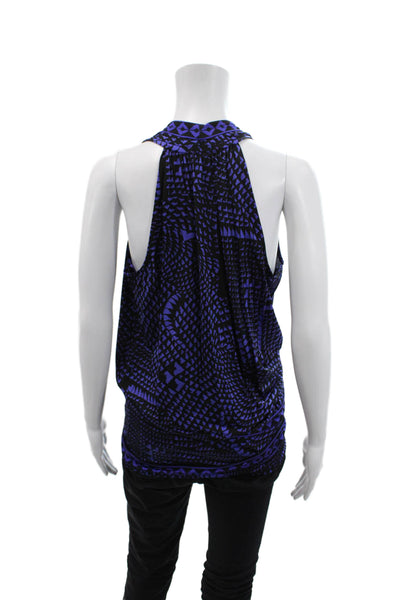 BCBG Max Azria Womens Deep V-Neck Sleeveless Blouse Dark Purple Size XS