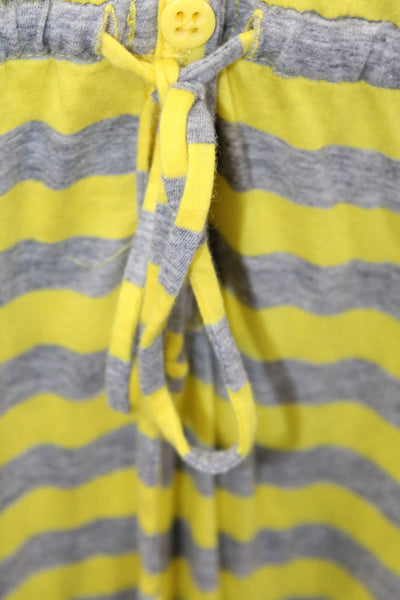Juicy Couture Womens Short Sleeve V Neck Striped Dress Yellow Gray Size Medium