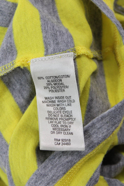 Juicy Couture Womens Short Sleeve V Neck Striped Dress Yellow Gray Size Medium