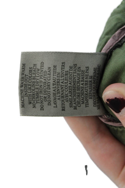 Joie Womens Cotton Drawstring Cropped Chain Detail Cargos Green Size 27