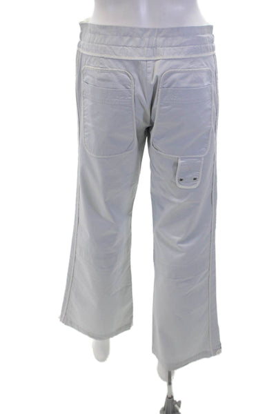 BCBGMAXAZRIA Womens Cotton Flat Front Straight Leg Pants Light Blue Size 6