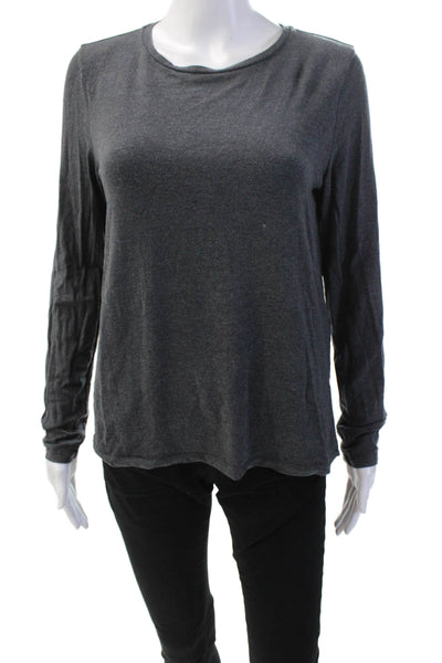 Eileen Fisher Womens Long Sleeves Pullover Shirt Slate Gray Size Extra Small