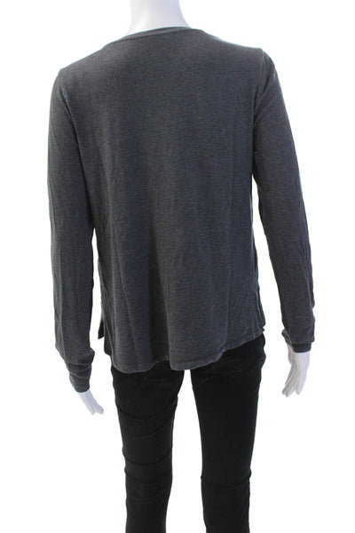 Eileen Fisher Womens Long Sleeves Pullover Shirt Slate Gray Size Extra Small