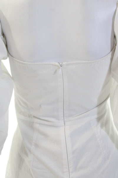 Superdown Womens Cotton Long Sleeve V-neck Lined Blouse White Size S