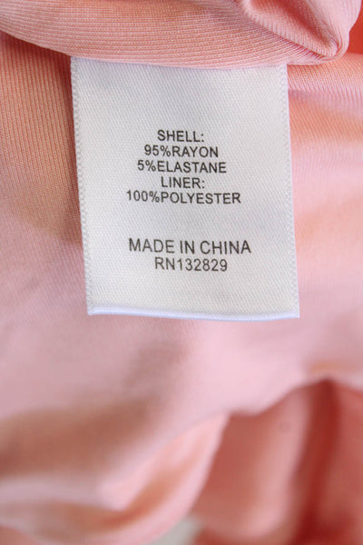 Privacy Please Womens Spaghetti Strap Keyhole Ribbed Bodysuit Peach Size 2XS