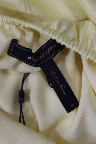 BCBGMAXAZRIA Womens Open Back Halter Woven Novelty Dress Yellow Size 4