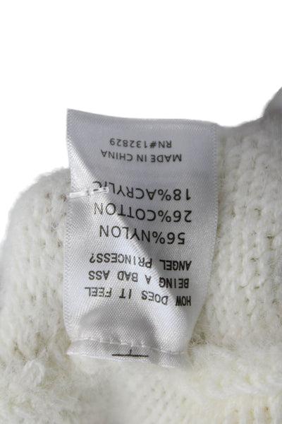 LPA Womens Pullover Long Sleeve V Neck Hoodie Sweatshirt White Size Large