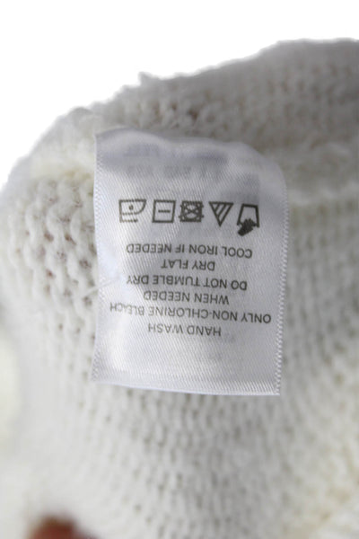 LPA Womens Pullover Long Sleeve V Neck Hoodie Sweatshirt White Size Large