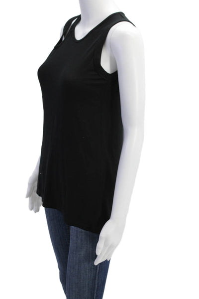 Sen Womens Scoop Neck Cut Out Lightweight Knit Tank Top Black Size 3