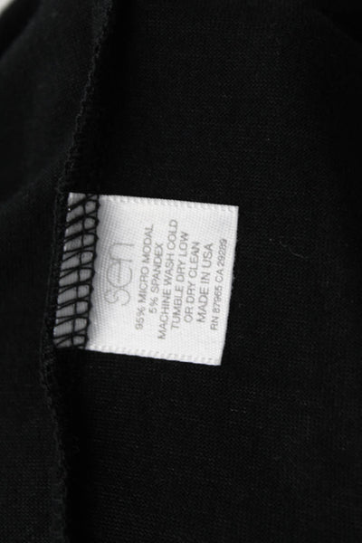 Sen Womens Scoop Neck Cut Out Lightweight Knit Tank Top Black Size 3