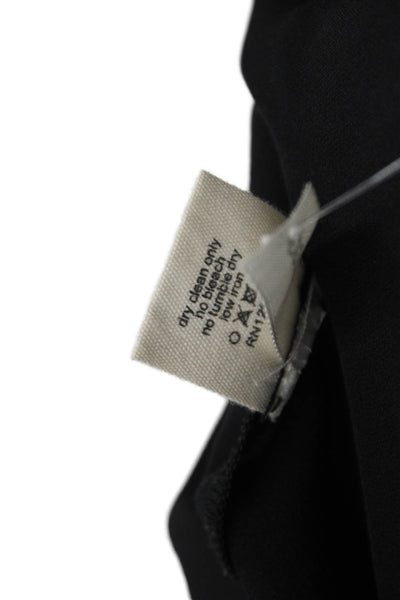 L Agence Womens Sleeveless Collared V Neck Silk Boxy Blouse Top Black Size 8