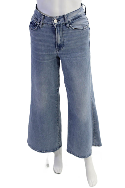 Frame Womens Zipper Fly High Rise Distressed Skinny Jeans Blue Denim Size 26