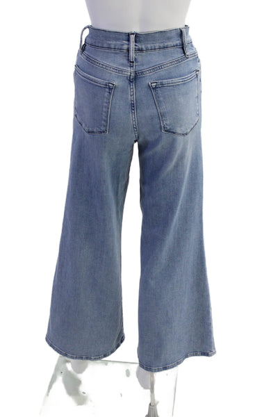 Frame Womens Zipper Fly High Rise Distressed Skinny Jeans Blue Denim Size 26