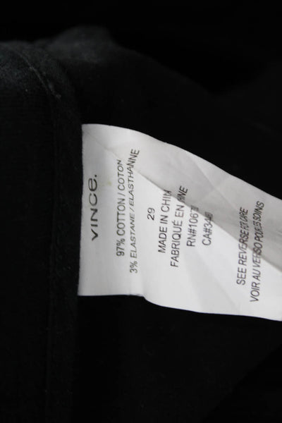 Vince Womens Mid Rise Skinny Straight Leg Zip Fly Denim Jeans Black Size 29