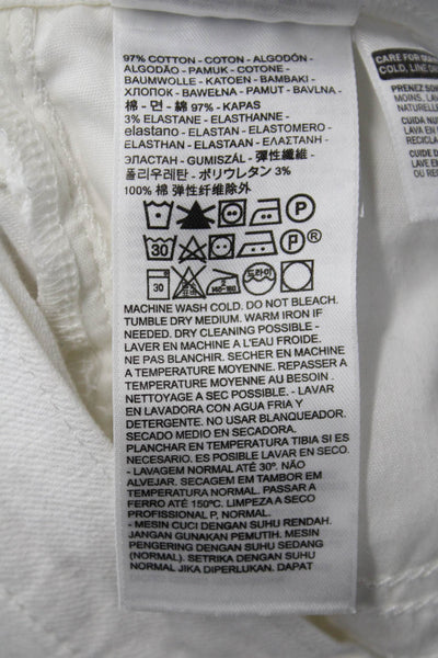 Levis Womens Cotton Denim High-Rise Straight Leg Cropped Pants White Size 25