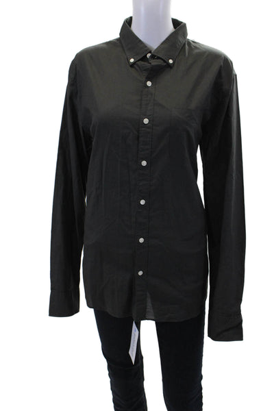 Bonobos Mens Cotton Collared Long Sleeve Button Up Shirt Dark Gray Size L