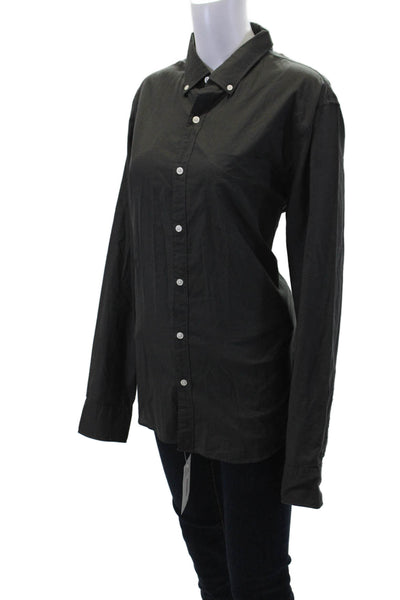 Bonobos Mens Cotton Collared Long Sleeve Button Up Shirt Dark Gray Size L