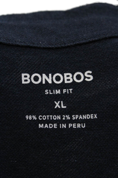 Bonobos Mens Cotton Collared Short Sleeve Pullover Polo Shirt Navy Size XL