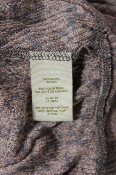 Free People Womens One Shoulder Floral Draped Knit Top Purple Size Medium