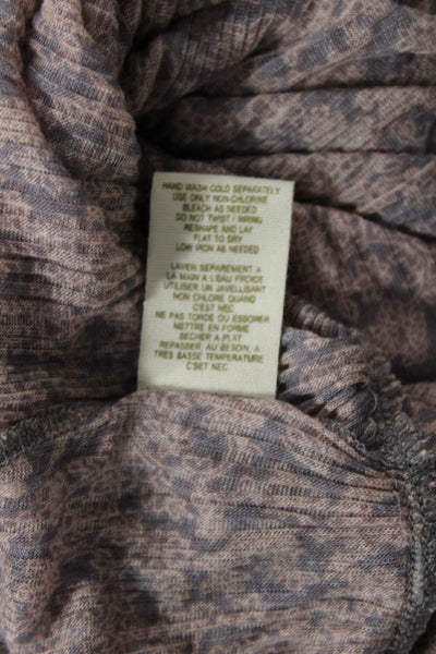 Free People Womens One Shoulder Floral Draped Knit Top Purple Size Medium