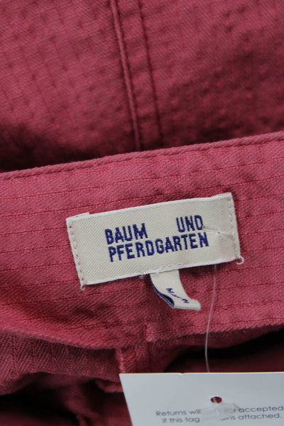 Baum Und Pferdgarten Women's Button Closure Pleated Dress Shorts Pink Size S
