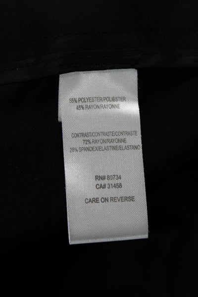 BCBGMAXAZRIA Womens Zipper Fly Mid Rise Satin Cropped Pants Black Size 4