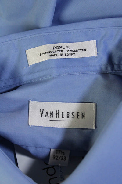 Van Heusen Mens Cotton Collared Long Sleeve Button Down Shirt Blue Size 32