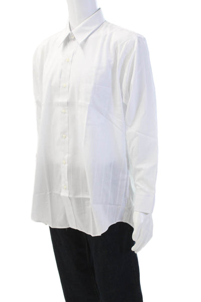 Van Heusen Mens Cotton Collared Long Sleeve Button Down Shirt White Size 32
