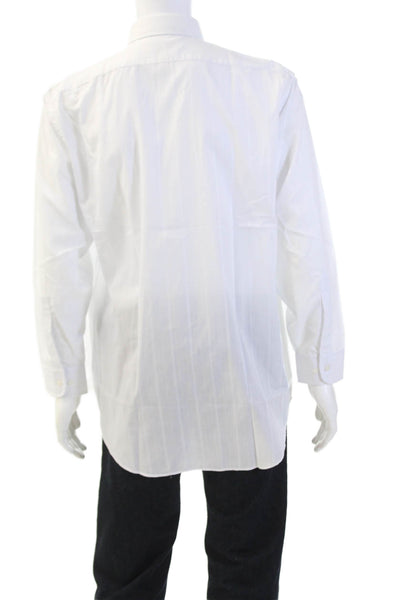 Van Heusen Mens Cotton Collared Long Sleeve Button Down Shirt White Size 32