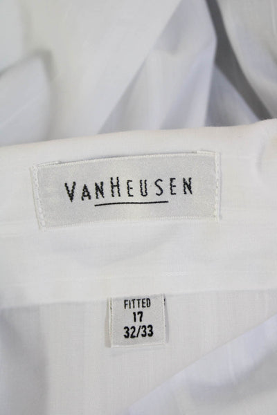 Van Heusen Mens Cotton Collared Long Sleeve Button Down Shirt White Size 32