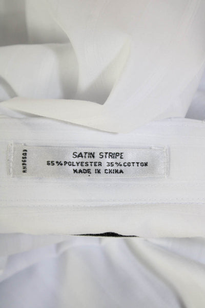 Van Heusen Mens Cotton Collared Long Sleeve Button Down Shirt White Size 32