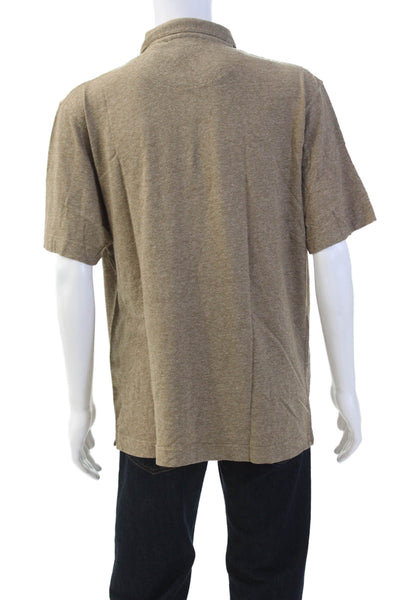 Joseph Abboud Men's Short Sleeves Collared Basic Polo T-Shirt Brown Size L