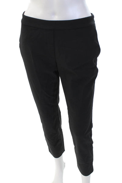 Theory Women's Elastic Waist Pull-On Straight Leg Dress Pants Black Size 6
