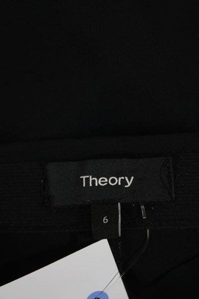 Theory Women's Elastic Waist Pull-On Straight Leg Dress Pants Black Size 6