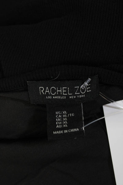 Rachel Zoe Women's Round Neck Short Sleeves Midi T-Shirt Dress Black Size XL