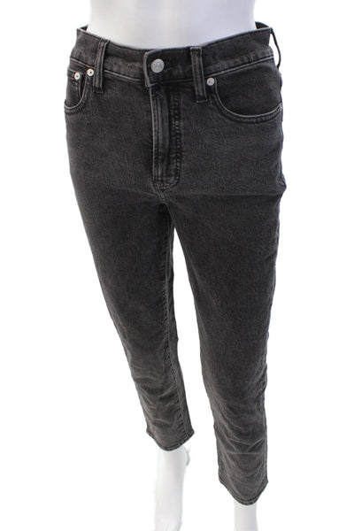 Madewell Womens Five Pocket Straight Leg Button Closure Jean Pants Black Size 25