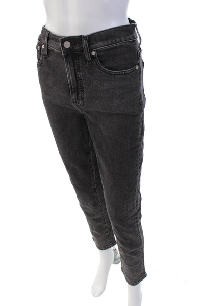Madewell Womens Five Pocket Straight Leg Button Closure Jean Pants Black Size 25