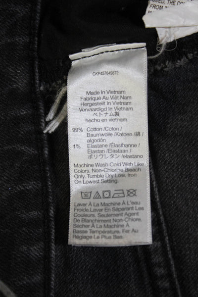 Madewell Womens Five Pocket Straight Leg Button Closure Jean Pants Black Size 25