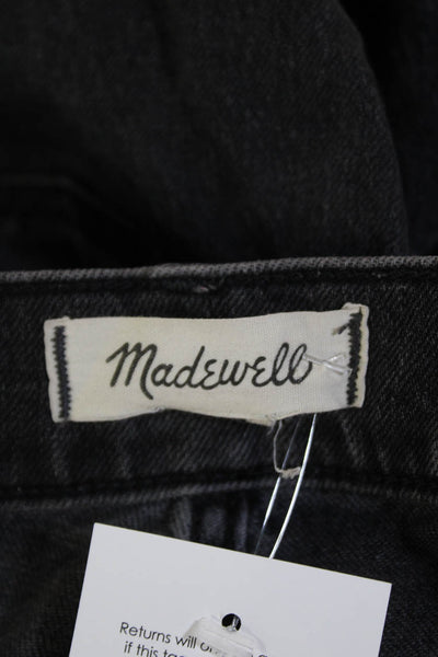 Madewell Womens Five Pocket Straight Leg Button Closure Jean Pants Black Size 25