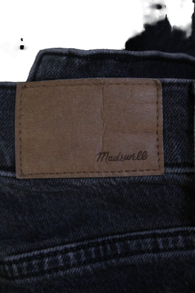 Madewell Womens Five Pocket Straight Leg Button Closure Jean Pants Black Size 25