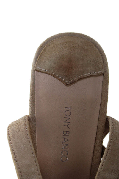 Tony Bianco Womens Strappy Calf Tie Detail Open Toe Heels Solid Beige Size 7