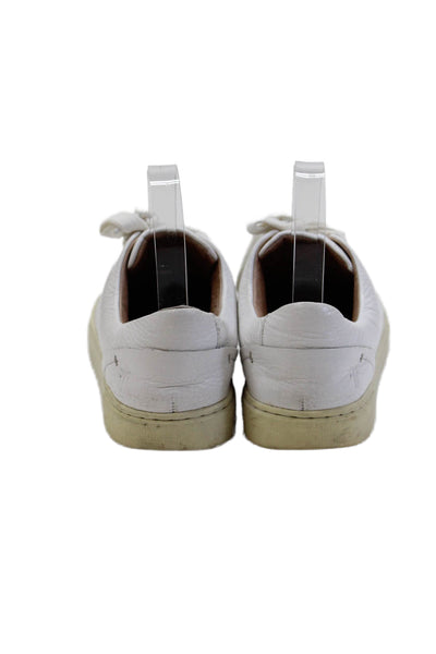 Frye Womens Leather Lace Up Round Toe Casual Sneakers Solid White Size 7