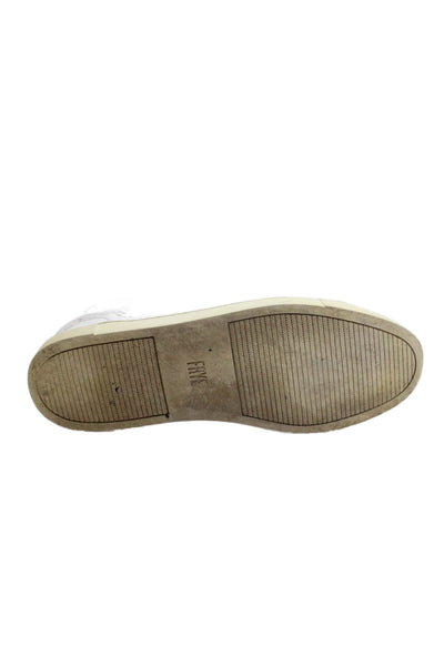 Frye Womens Leather Lace Up Round Toe Casual Sneakers Solid White Size 7