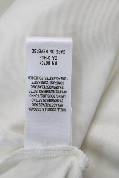 BCBGMAXAZRIA Womens Sleeveless Scoop Neck Mesh Crystal Knit Dress White Size 4