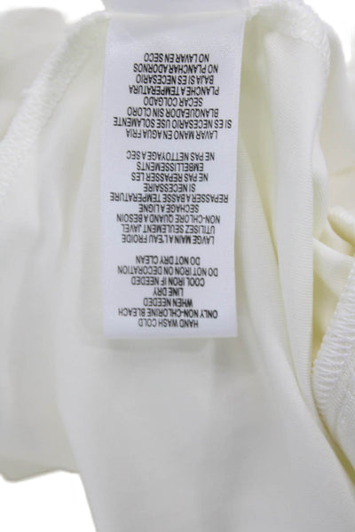 BCBGMAXAZRIA Womens Sleeveless Scoop Neck Mesh Crystal Knit Dress White Size 4