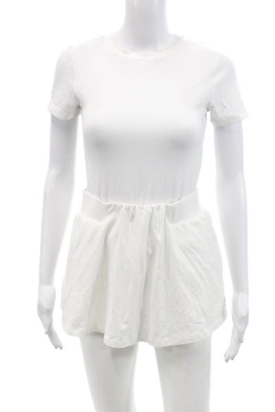 FP Movement Womens Cotton Elastic Waist Mini Tennis Skort White Size S