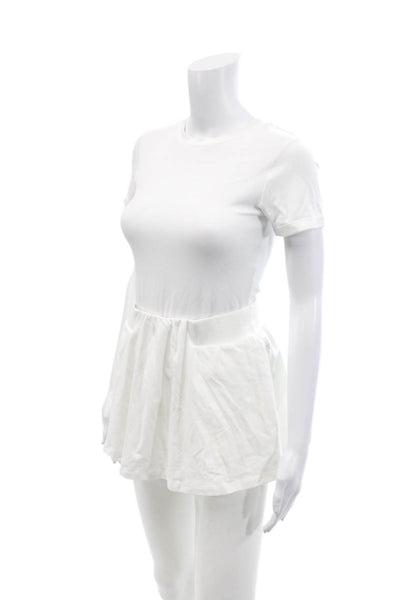 FP Movement Womens Cotton Elastic Waist Mini Tennis Skort White Size S